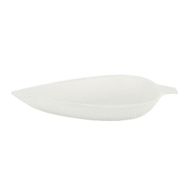 Mini Plato Caña de Azúcar Hoja Blanco 9x6cm (600 Uds)