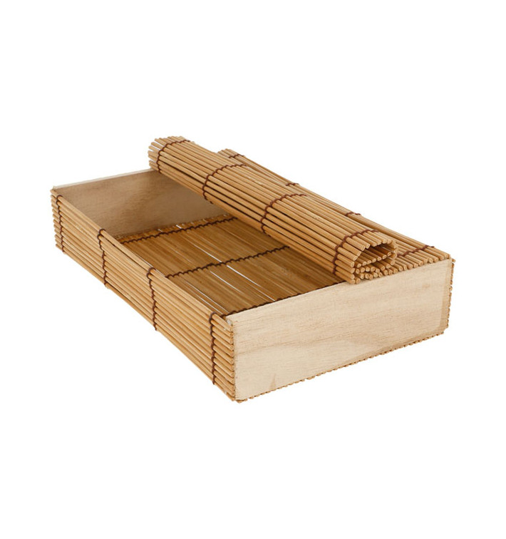 Envase de Bambú para Sushi 23x13x4,5cm (1 Ud)