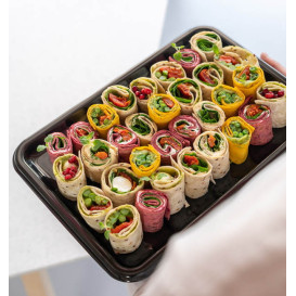Bandeja Plastico Catering Rectang. Negra 35X24 cm (10 Uds)
