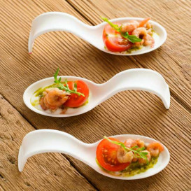 Mini Cuchara Caña de Azúcar Blanco 12x4cm (600 Uds)