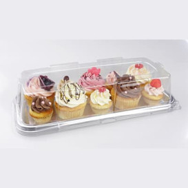 Bandeja Plastico Catering Rectang. Plata 35X16 cm (50 Uds)