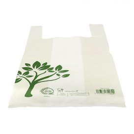 BOLSA CAMISETA CREMA COMPOSTABLE (500 Unidades), Esquina Blanca SpA