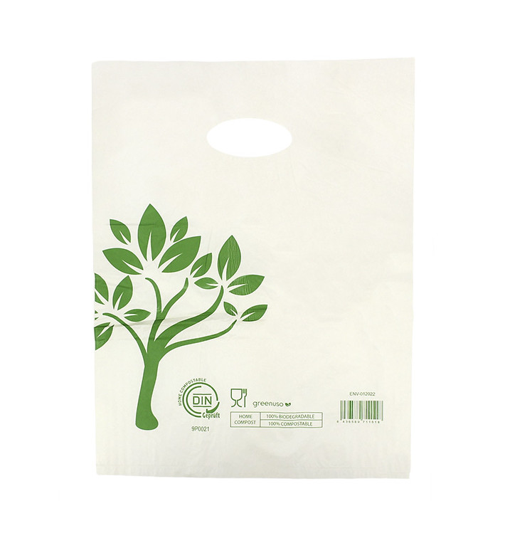 Bolsa Asa Troquelada Home Compost “Be Eco!” 30x40cm (100 Uds)