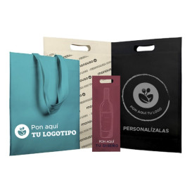 Bolsa TNT Para Botella Troquelada Burdeos 17+10x40cm (25 Uds)