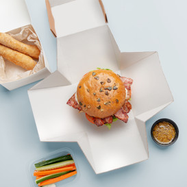 Caja Hamburguesa Gourmet Kraft 13x13x13cm (150 Uds)