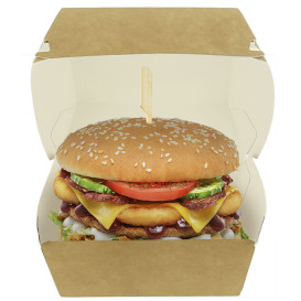 Caja Hamburguesa Mega Kraft Doble Cierre 15,5x15,5x10cm (50 Uds)