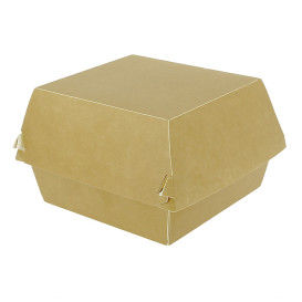 Caja Hamburguesa XXL Kraft Doble Cierre 13x13x9cm (400 Uds)