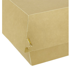 Caja Hamburguesa XXL Kraft Doble Cierre 13x13x9cm (50 Uds)