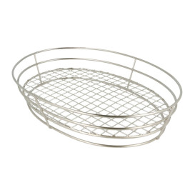 Cesta Ovalada de Acero Plata 280x205x57mm (24 Uds)