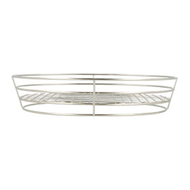 Cesta Ovalada de Acero Plata 280x205x57mm (24 Uds)