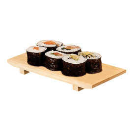 Bandeja de Bambú para Sushi 27,5x18x2,5cm (20 Uds)