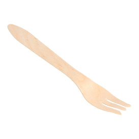 Tenedor de Madera Natural 183mm (100 Uds)