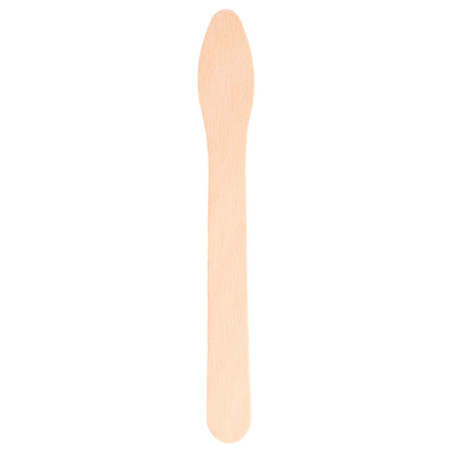Cucharilla de Madera Plana 125mm (50 Uds)