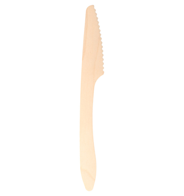 Cuchillo de Madera Natural 193mm (1000 Uds)