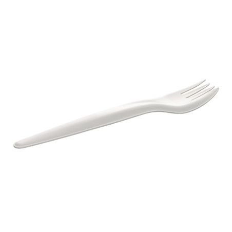 Tenedor de Cartón Rígido Blanco 17cm (50 Uds)