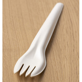 Tenedor de Papel Blanco 17cm (50 Uds)