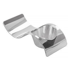 Plato Degustacion Ola Plateado 9,5x4,2cm (50 Uds)