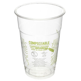 Vaso Almidón de Maíz PLA "Green Stripe" 295ml (50 Uds)
