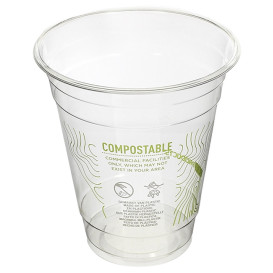 Vaso Almidón de Maíz PLA "Green Stripe" 355ml (50 Uds)