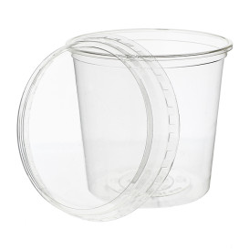 Tapa Tarrina Compostable PLA Transparente 240, 360, 480, 720, 960ml (50 Uds)