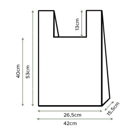 Bolsa Plástico Camiseta 70% Reciclado Verde 42x53cm G200 (1.000 Uds)