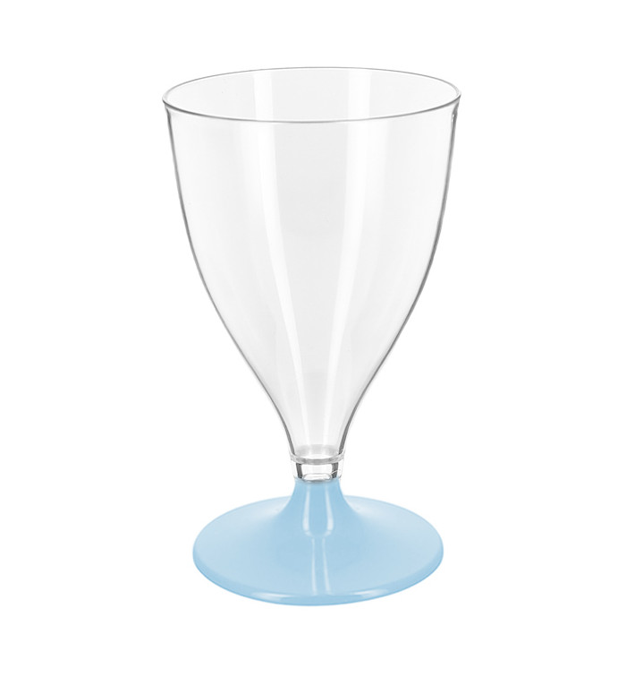 Copa Reutilizable PS Agua/Vino Pie Azul 200ml 2P (48 Uds)