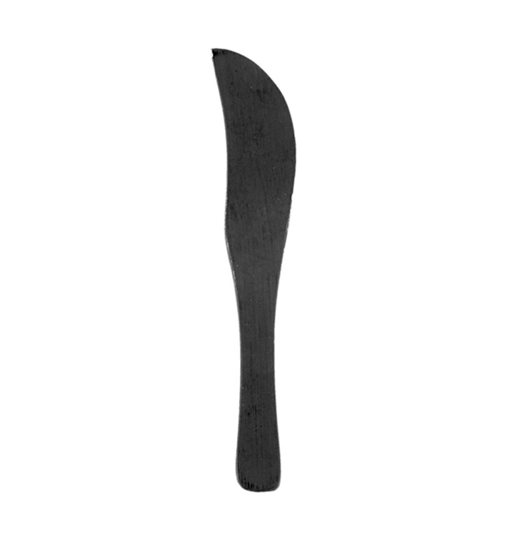 Cuchillo de Bambu Degustacion Negro 9cm (50 Uds)