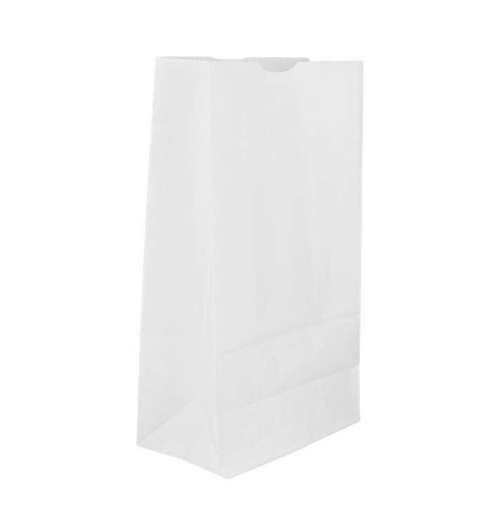 Bolsa de Papel Sin Asas Kraft Blanca 50g/m² 15+9x28cm (25 Uds)