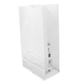 Bolsa de Papel Sin Asas Kraft Blanca 50g/m² 15+9x28cm (25 Uds)