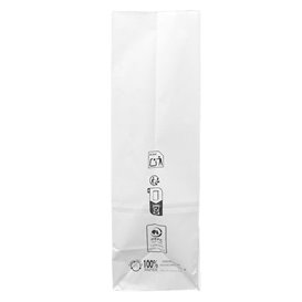 Bolsa de Papel Sin Asas Kraft Blanca 50g/m² 15+9x28cm (25 Uds)