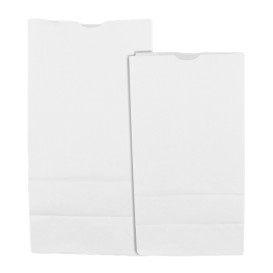 Bolsa de Papel Sin Asas Kraft Blanca 50g/m² 15+9x28cm (25 Uds)