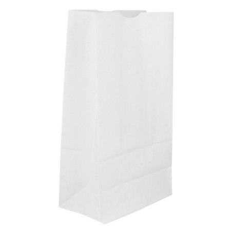 Bolsa de Papel Sin Asas Kraft Blanca 50g/m² 15+9x28cm (1.000 Uds)