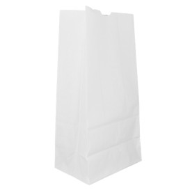 Bolsa de Papel Sin Asas Kraft Blanca 60g/m² 18+11x34cm (25 Uds)