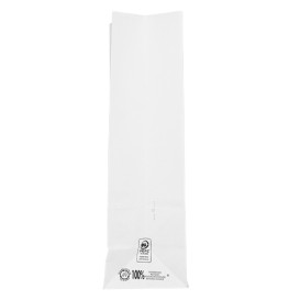 Bolsa de Papel Sin Asas Kraft Blanca 60g/m² 18+11x34cm (25 Uds)
