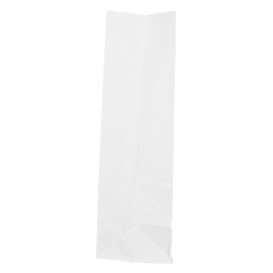 Bolsa de Papel Sin Asas Kraft Blanca 60g/m² 18+11x34cm (25 Uds)