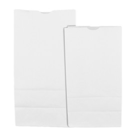 Bolsa de Papel Sin Asas Kraft Blanca 60g/m² 18+11x34cm (25 Uds)