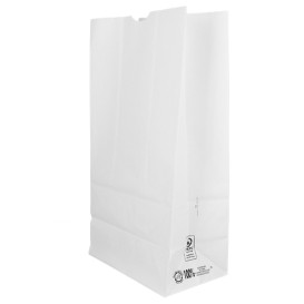 Bolsa de Papel Sin Asas Kraft Blanca 60g/m² 18+11x34cm (500 Uds)