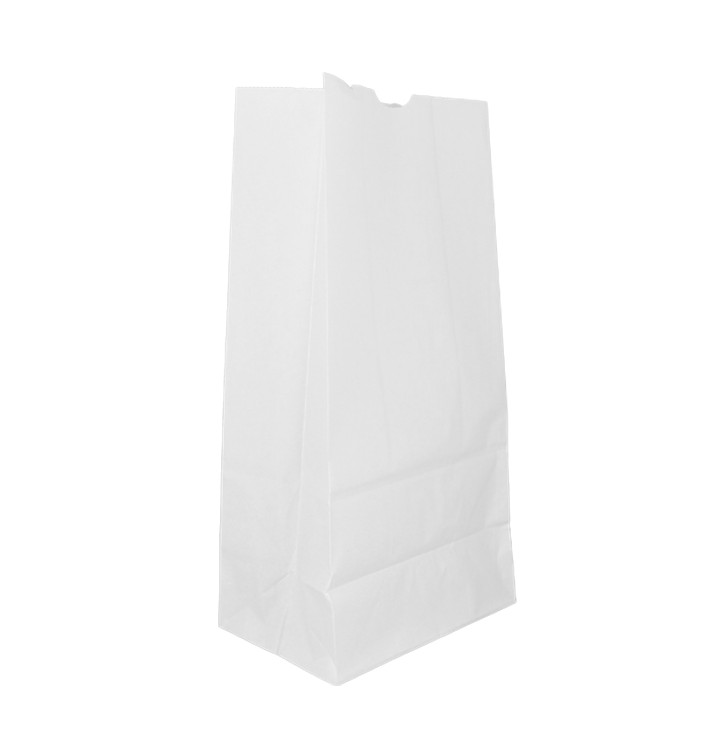 Bolsa de Papel Sin Asas Kraft Blanca 60g/m² 18+11x34cm (500 Uds)