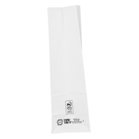 Bolsa de Papel Sin Asas Kraft Blanca 50g/m² 12+8x24cm (25 Uds)