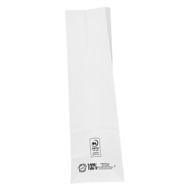 Bolsa de Papel Sin Asas Kraft Blanca 50g/m² 12+8x24cm (1.000 Uds)