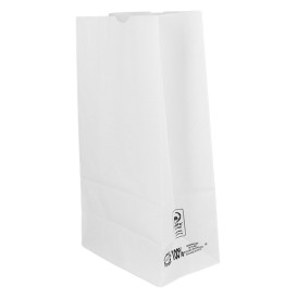 Bolsa de Papel Sin Asas Kraft Blanca 50g/m² 12+8x24cm (1.000 Uds)