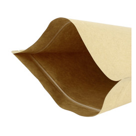 Bolsa Doypack Kraft Autocierre Zip y Ventana 25+12x35cm (50 Uds)