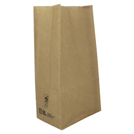 Bolsa de Papel Sin Asas Kraft Marrón 50g/m² 15+9x28cm (25 Uds)