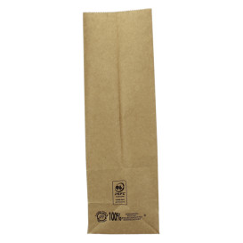 Bolsa de Papel Sin Asas Kraft Marron 45g/m² 15+9x28cm (25 Uds)