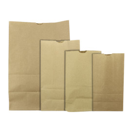 Bolsa de Papel Sin Asas Kraft Marron 45g/m² 15+9x28cm (25 Uds)