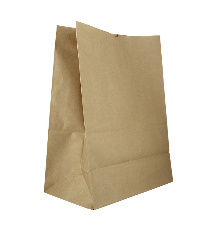 Bolsa de Papel Sin Asas Kraft 75g/m² 30+18x43cm (25 Uds)