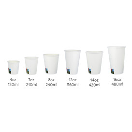 Vaso Cartón ECO 14 Oz/420ml Blanco Ø9cm (50 Uds)