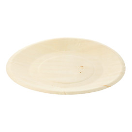 Plato de Madera Redondo Ø21,5cm (50 Uds)