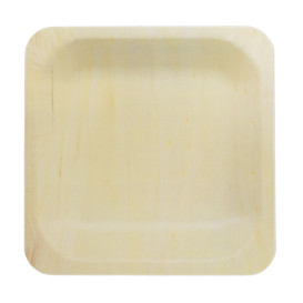 Plato de Madera Cuadrado 14x14cm (50 Uds)