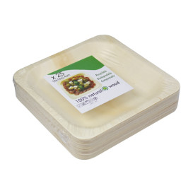 Plato de Madera Cuadrado 14x14cm (200 Uds)